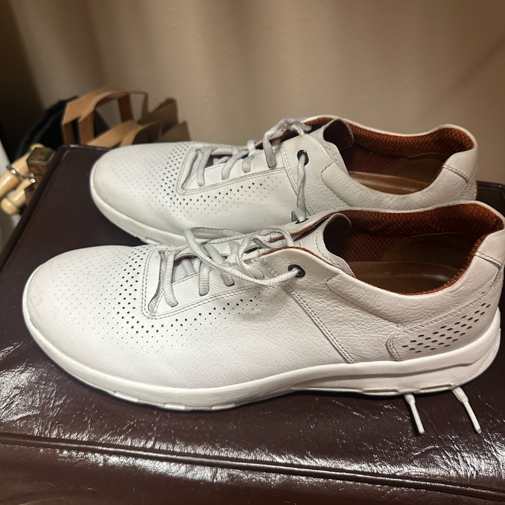 Men's White Leather Casual Lace-Up Sneakers Rockport size 11.5 good condition